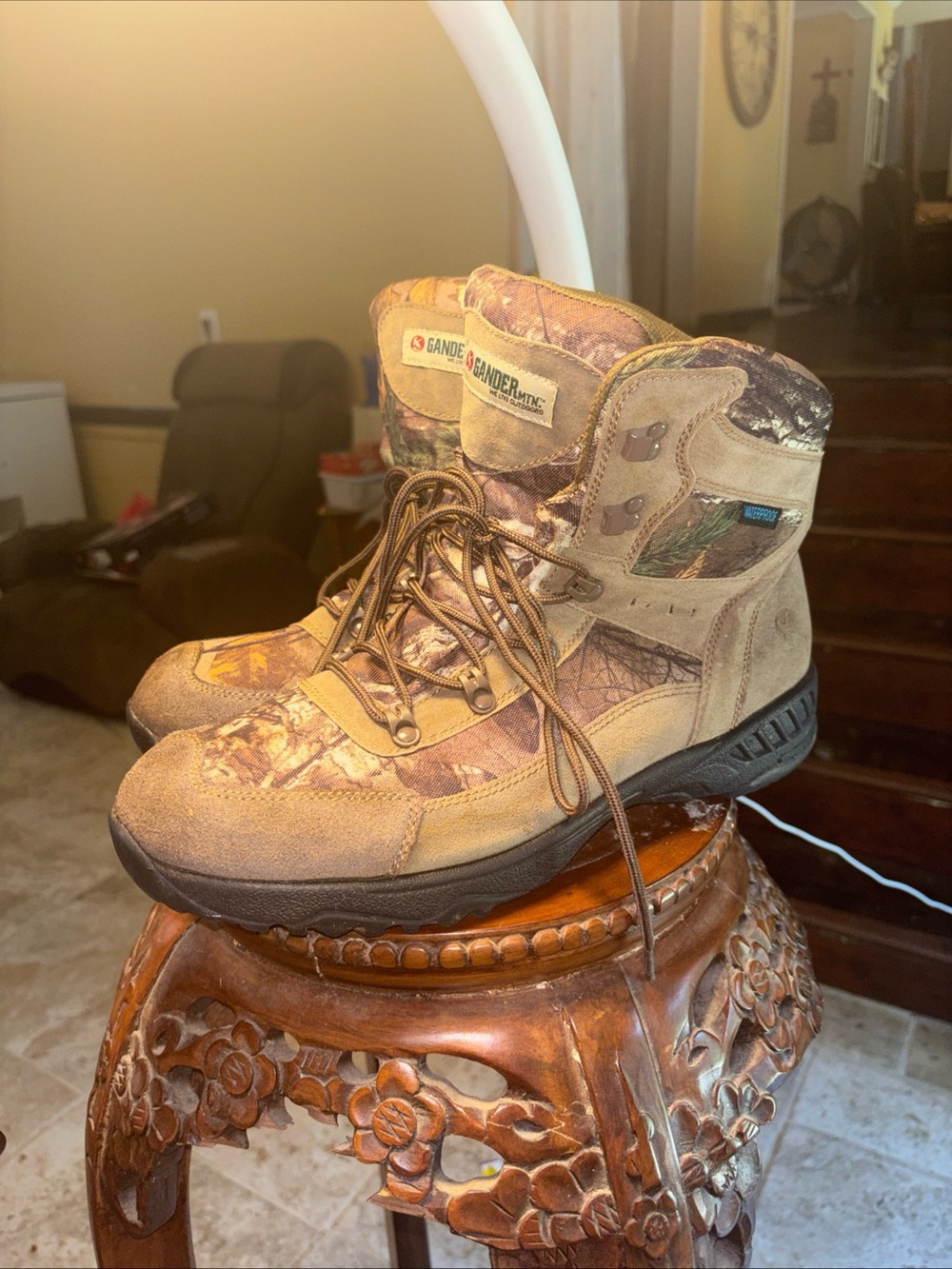 Gander Mountain Kids' Camo Brown Lace-Up Hiking Boots